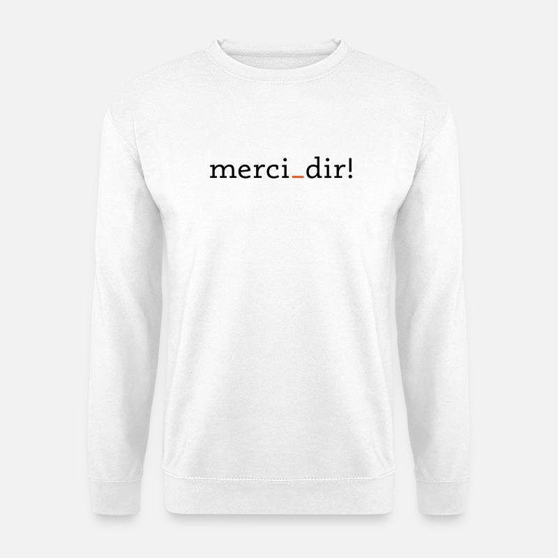 merci dir - 2 Farben - Unisex Pullover - Weiß