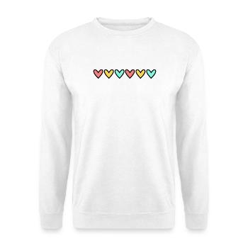 HEART. COUPLE. VALENTINE'S DAY. JUST MARRIED. Bachelorette party. - Unisex Sweatshirt - white - Front