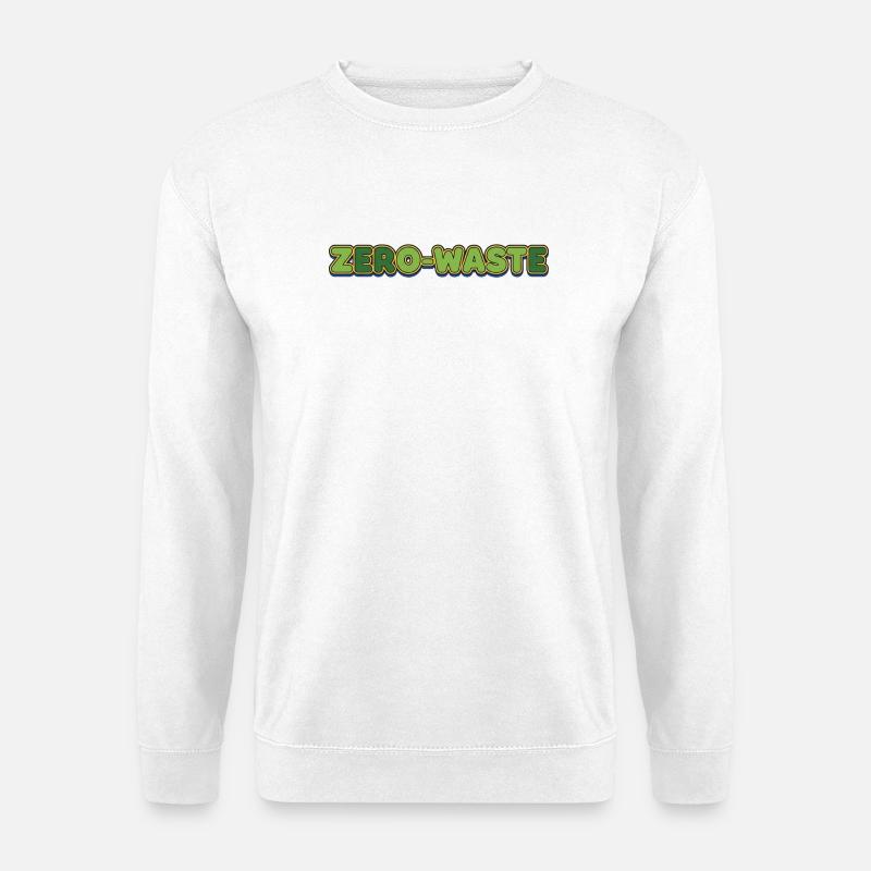 Zéro déchet rétro vert jaune design - Sweat-shirt Unisexe - blanc
