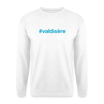 Hashtag Val d’Isère - Sweat-shirt Unisexe - blanc - Devant