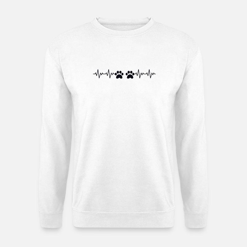 Pfote EKG Herzschlag - Unisex Pullover - Weiß