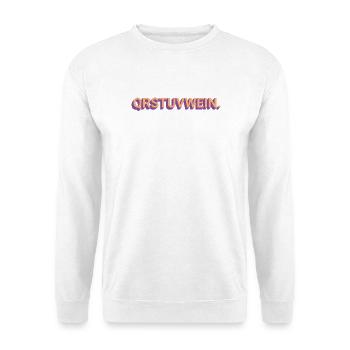 Alphabet-Wein - Unisex Pullover - Weiß - Vorne - Alina (178cm) & Michal (187cm)