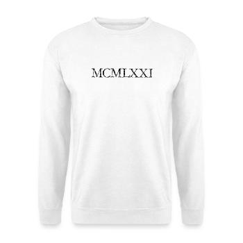 MCMLXXI Jahr 1971 (Vintage Schwarz) Geburtstag - Unisex Pullover - Weiß - Vorne
