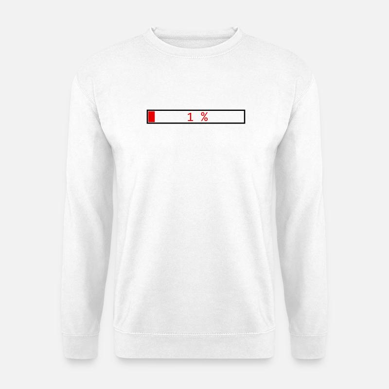 Ladebalken Rot 1% Umriss Schwarz - Unisex Pullover - Weiß