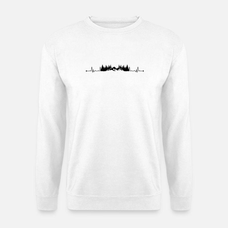 Herzschlag Berge - Unisex Pullover - Weiß