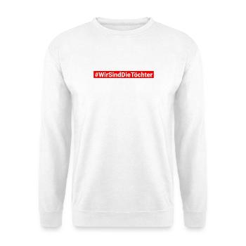 Töchter Gegen Merz Anti CDU  - Unisex Pullover - Weiß - Vorne - Alina (178cm) & Michal (187cm)