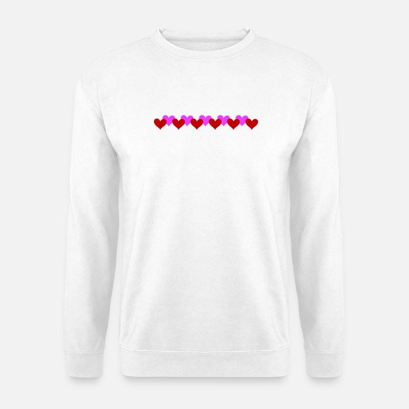 Herzen Linie Symbol Liebe - Unisex Pullover - Weiß