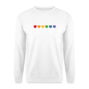 LGBT Rainbow Hearts Outline LGBT lgbtqi queer - Unisex Sweatshirt - white - Front