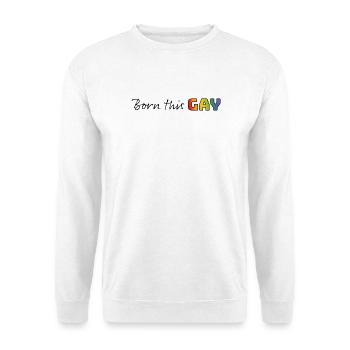 Rainbow né ce gay - Sweat-shirt Unisexe - blanc - Devant