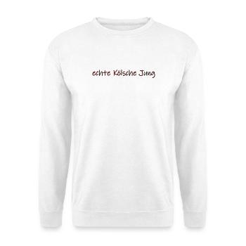 echte Kölsche Jung - Unisex Pullover - Weiß - Vorne - Alina (178cm) & Michal (187cm)