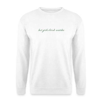 hot girls drink matcha - Unisex Pullover - Weiß - Vorne - Alina (178cm) & Michal (187cm)