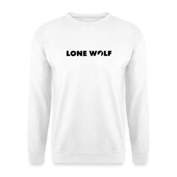 Wolf Lonewolf Schrifzug in schwarz - Unisex Pullover - Weiß - Vorne