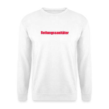Rettungssanitäter Schriftzug Rot RS RettSan San - Unisex Pullover - Weiß - Vorne