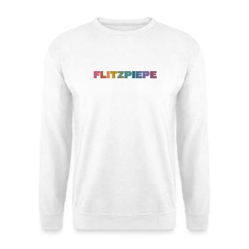 Flitzpiepe Farbblock - Unisex Pullover - Weiß - Vorne - Alina (178cm) & Michal (187cm)