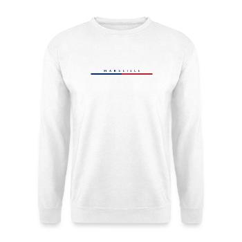 Marseille - Frankreich - France - Rot Blau - Unisex Pullover - Weiß - Vorne - Alina (178cm) & Michal (187cm)