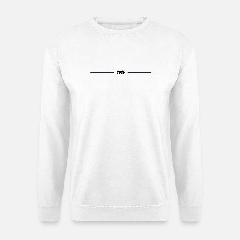 2025 - Jahr - Linie - Jahreswechsel - Unisex Pullover - Weiß