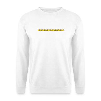 Vorsicht Sicherheits-Klebeband-Linien-Symbol - Unisex Pullover - Weiß - Vorne - Alina (178cm) & Michal (187cm)