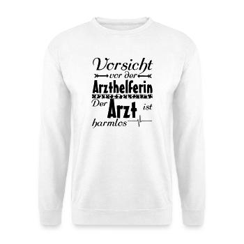 Arzthelferin vs Arzt Medizin Geschenk - Unisex Pullover - Weiß - Vorne