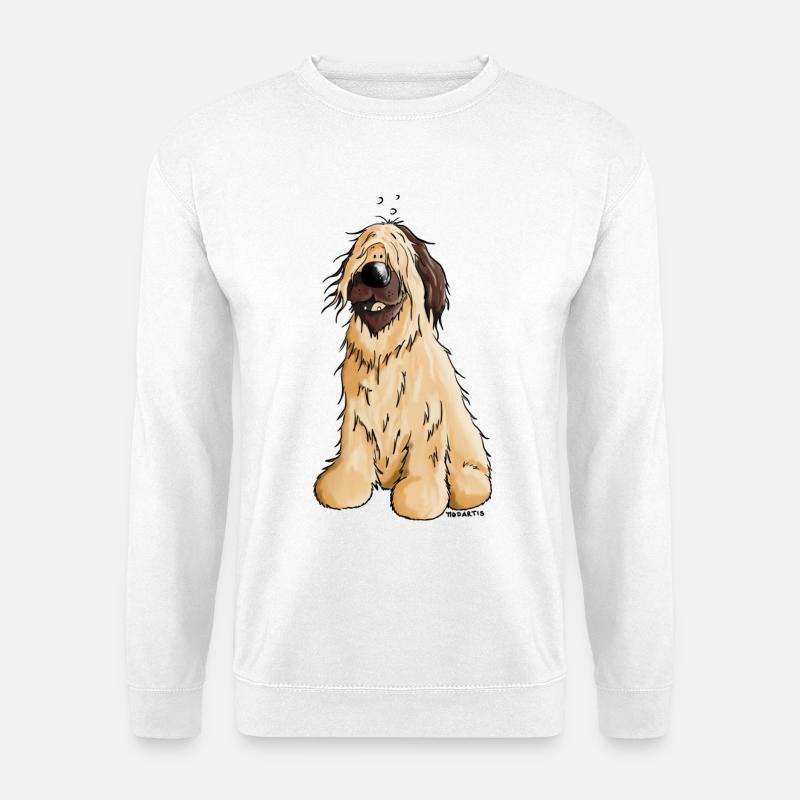 Briard - Hütehund - Hund - Cartoon - Unisex Pullover - Weiß