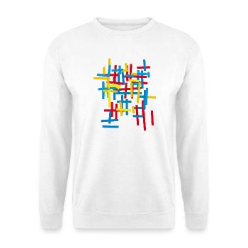 Abstrakt - Muster / Bauhaus  - Unisex Pullover - Weiß - Vorne