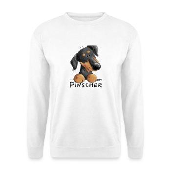 Funny Pinscher I Dog Comic - Unisex Sweatshirt - white - Front