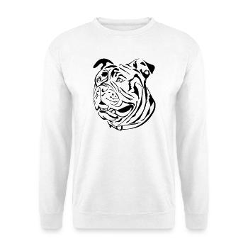 Old English Bulldog head - Unisex Sweatshirt - white - Front