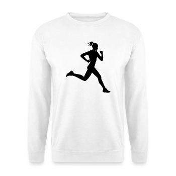 Läuferin oder Läuferin beim Laufen - Unisex Pullover - Weiß - Vorne