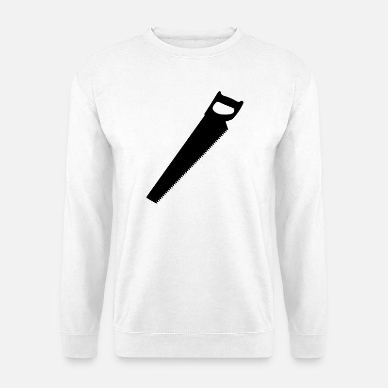 Säge für Tischler oder Holzarbeiter Logo - Unisex Pullover - Weiß