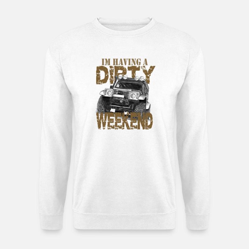 Defender Geschenk Vater Dad Dirty Weekend - Unisex Pullover - Weiß