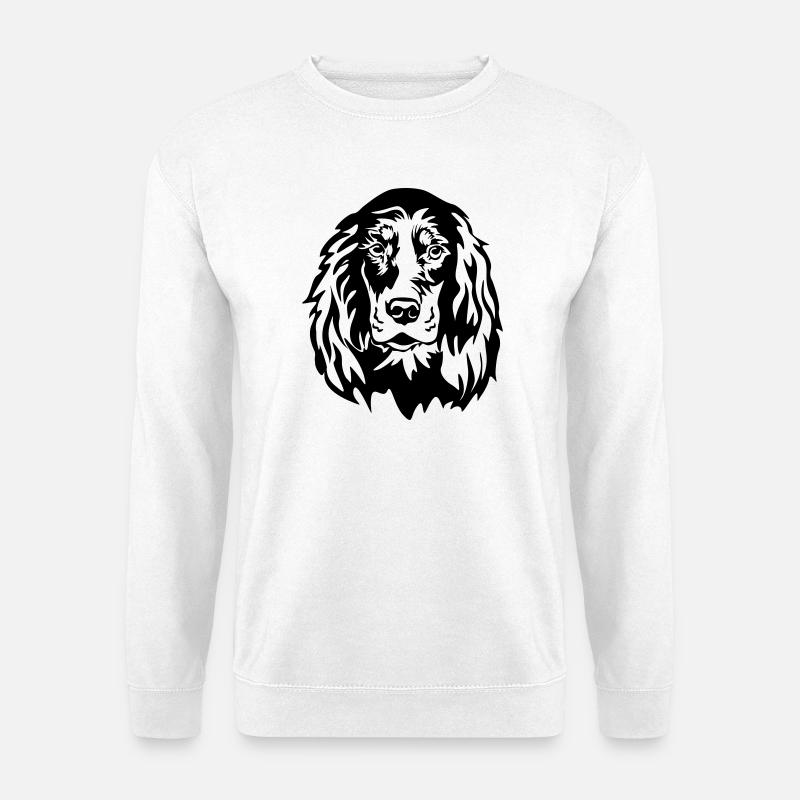 Gordon Setter Kopf - Unisex Pullover - Weiß