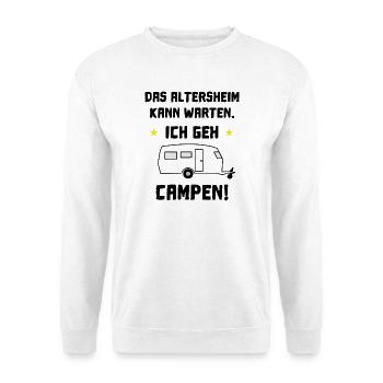 das altersheim kann warten - Unisex Pullover - Weiß - Vorne - Alina (178cm) & Michal (187cm)