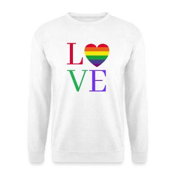 Fierté au cœur d’amour arc-en-ciel - Sweat-shirt Unisexe - blanc - Devant