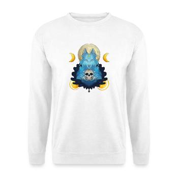 Blue Ink Spirits - Mondhexe und Schädelwolf - Unisex Pullover - Weiß - Vorne