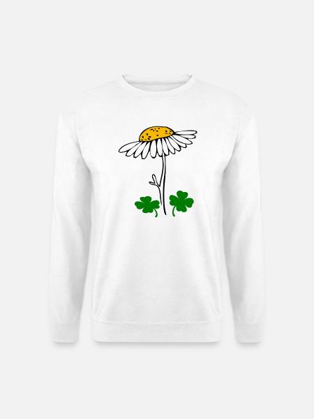 Glücksklee, Kamillenblüte - Unisex Pullover - Weiß