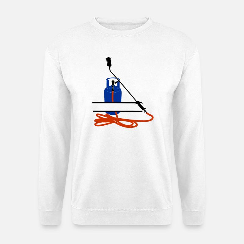 Dachdeckerfirma Monogram Logo Gasflasche - Unisex Pullover - Weiß