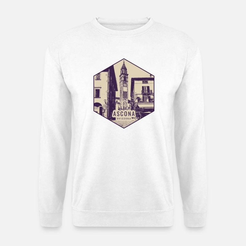 Ascona Uhrturm Vintage Badge - Unisex Pullover - Weiß
