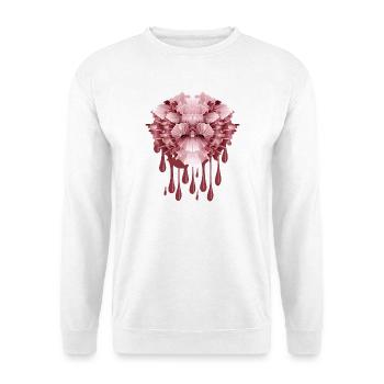Œillet rose abstrait avec effet dégoulinant - Sweat-shirt Unisexe - blanc - Devant