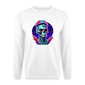 Squelette avec casquette - Sweat-shirt Unisexe - blanc - Devant