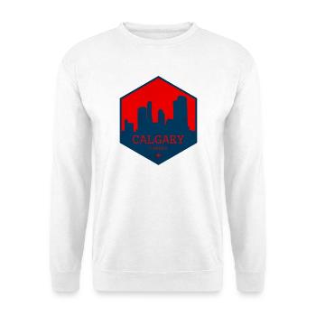 Calgary Skyline, Canada – Conception de l’emblème urbain - Sweat-shirt Unisexe - blanc - Devant