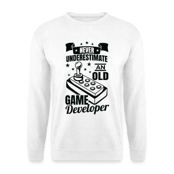Unterschätze nie alte Spieleentwickler - Unisex Pullover - Weiß - Vorne