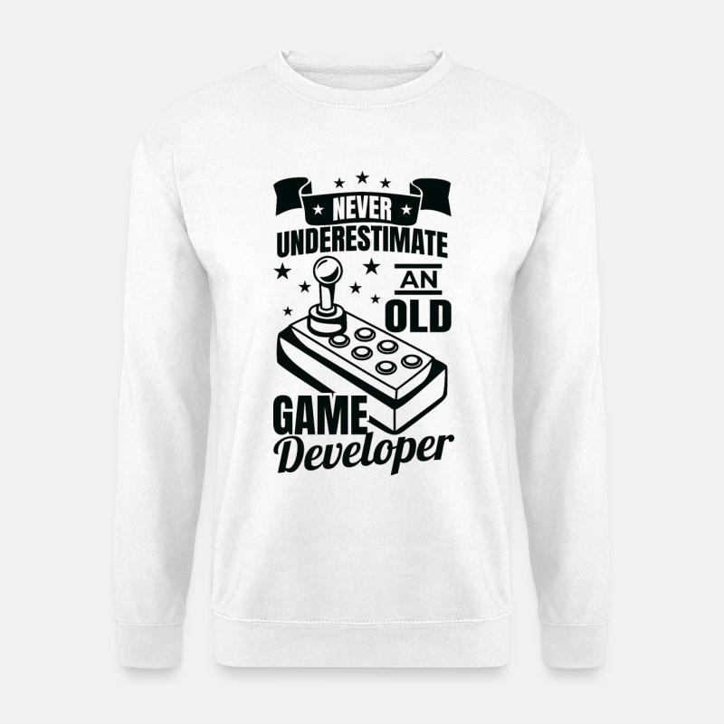 Never underestimate old game developers - Unisex Sweatshirt - white