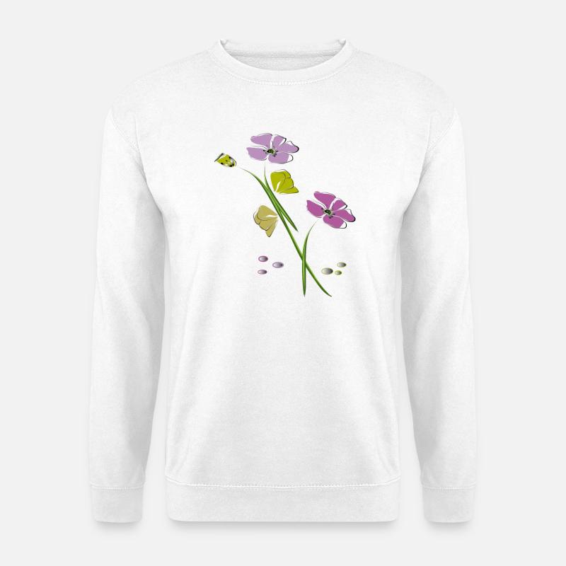 Blumen, Fleurs - Sweat-shirt Unisexe - blanc