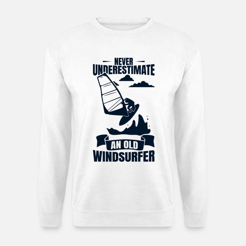 Windsurfender Opa - Unisex Pullover - Weiß