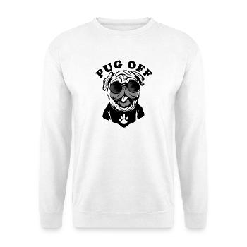 Pug OFF | Chien Carlin - Sweat-shirt Unisexe - blanc - Devant