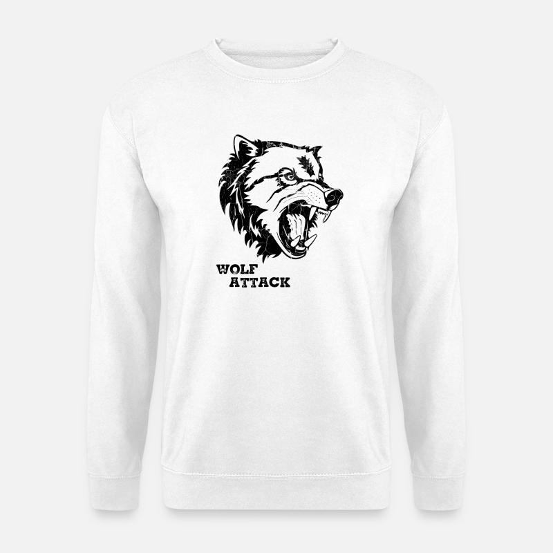 WOLF-ANGRIFF - Unisex Pullover - Weiß