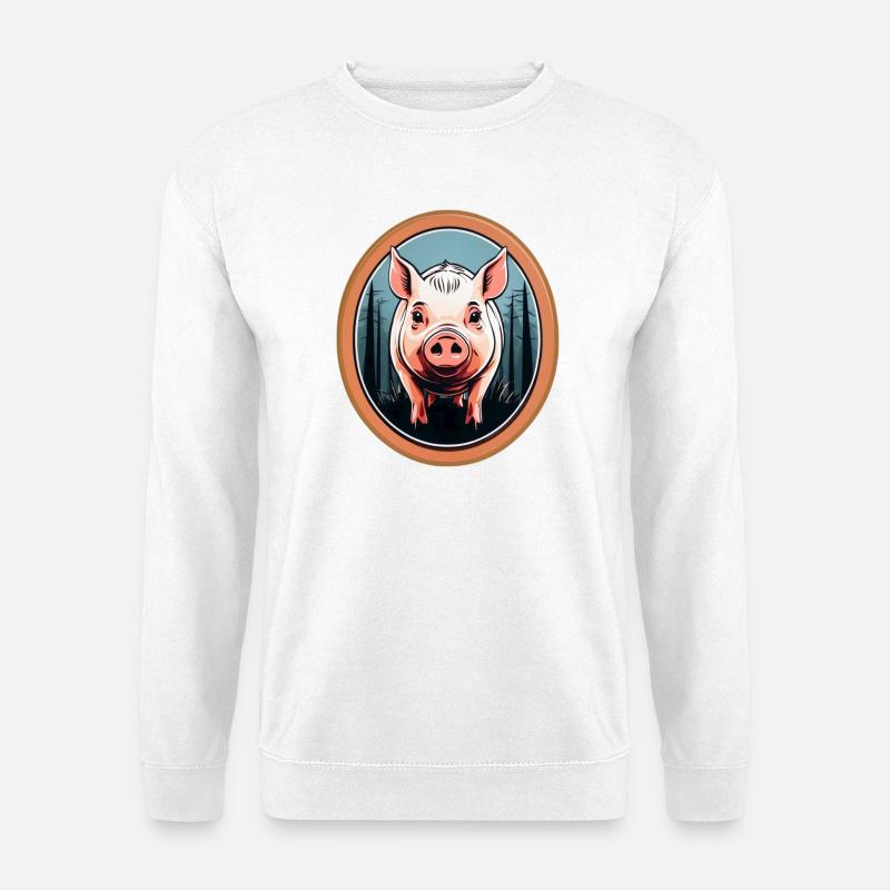 Glücksschwein - Unisex Pullover - Weiß