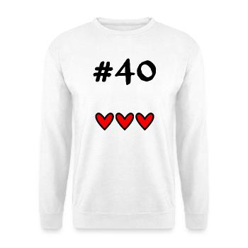 40. 40 ANS. 40e ANNIVERSAIRE. ANNIVERSAIRE 40 ANS. - Sweat-shirt Unisexe - blanc - Devant