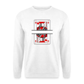 Carte à jouer coeurs fermier avec espace bannière - Sweat-shirt Unisexe - blanc - Devant