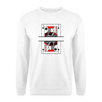 Spielkarte Spaten Bauer mit Banner Platz - Unisex Pullover - Weiß - Vorne