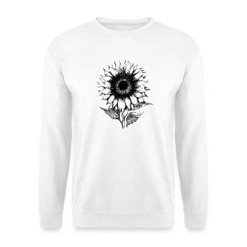 Sonnenblume Lineart botanisch Hobbygärtner - Unisex Pullover - Weiß - Vorne